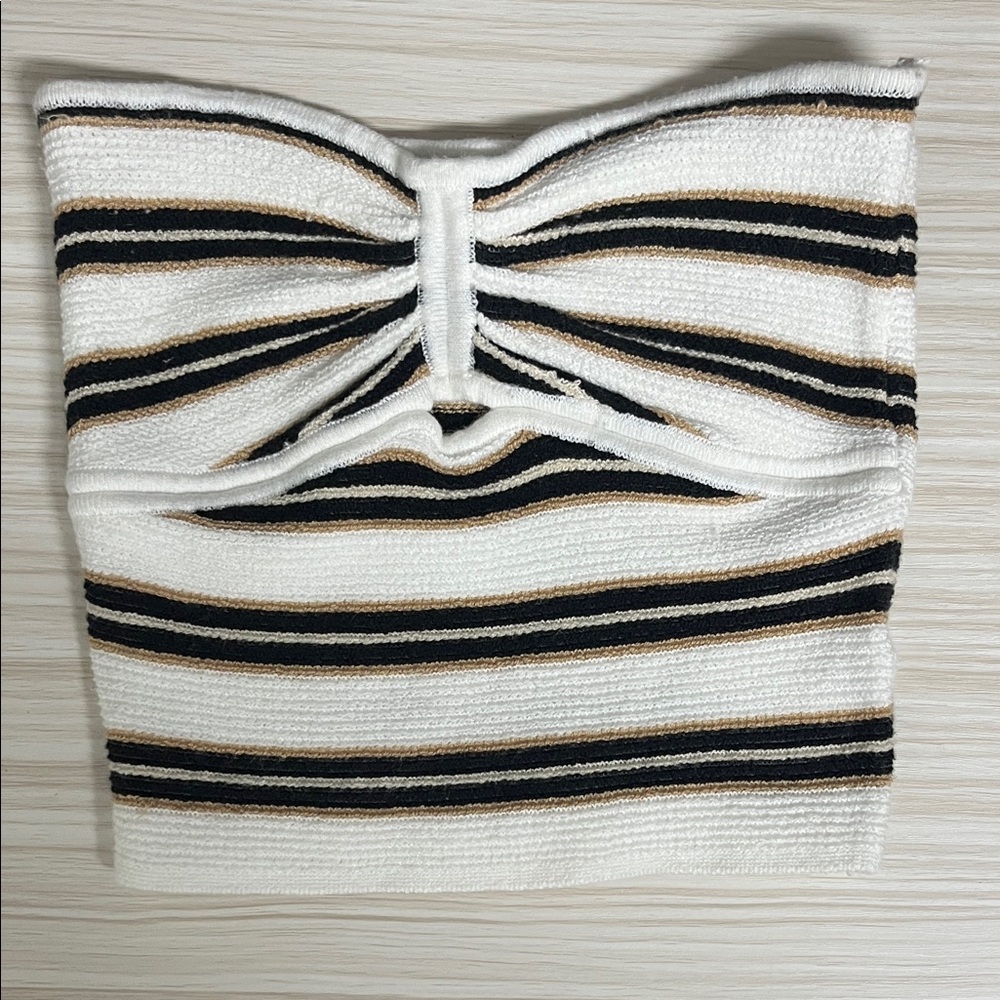 American Eagle Outfitters Black and Tan Striped Top!! EUC 🤍